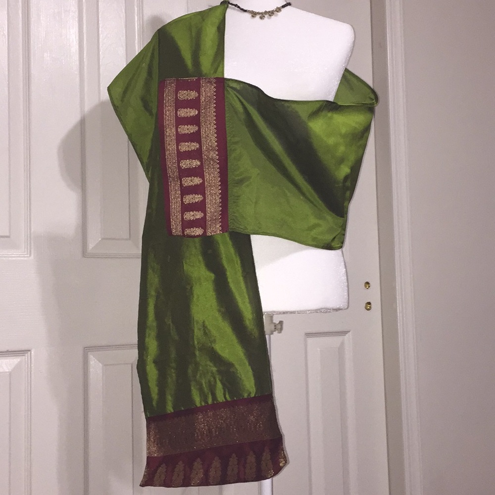 Indian Exotic Green Scarf or Sash